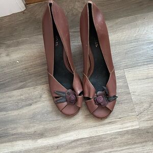 Stylist Brown Peep-Toe Women's Shoes